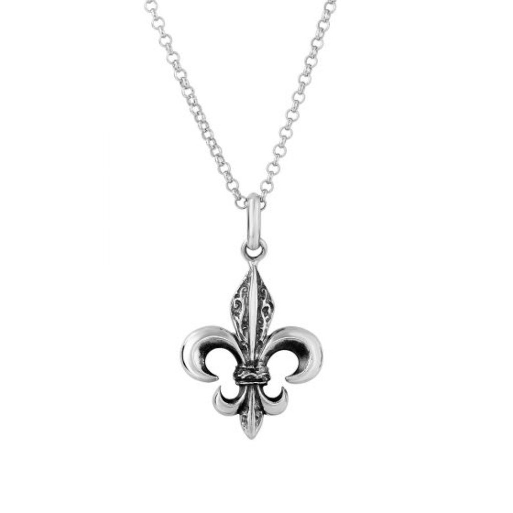 Fleur Di Lis Pendant On 18 18mm Rolo Chain 925 74$